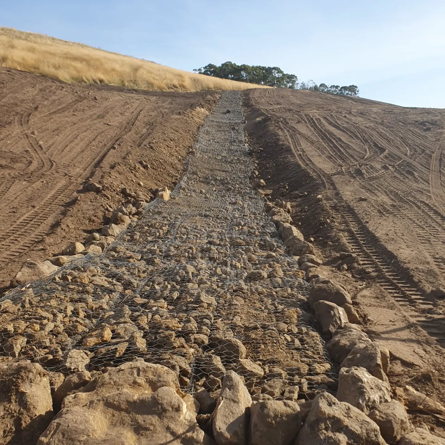Hillside drainage construction