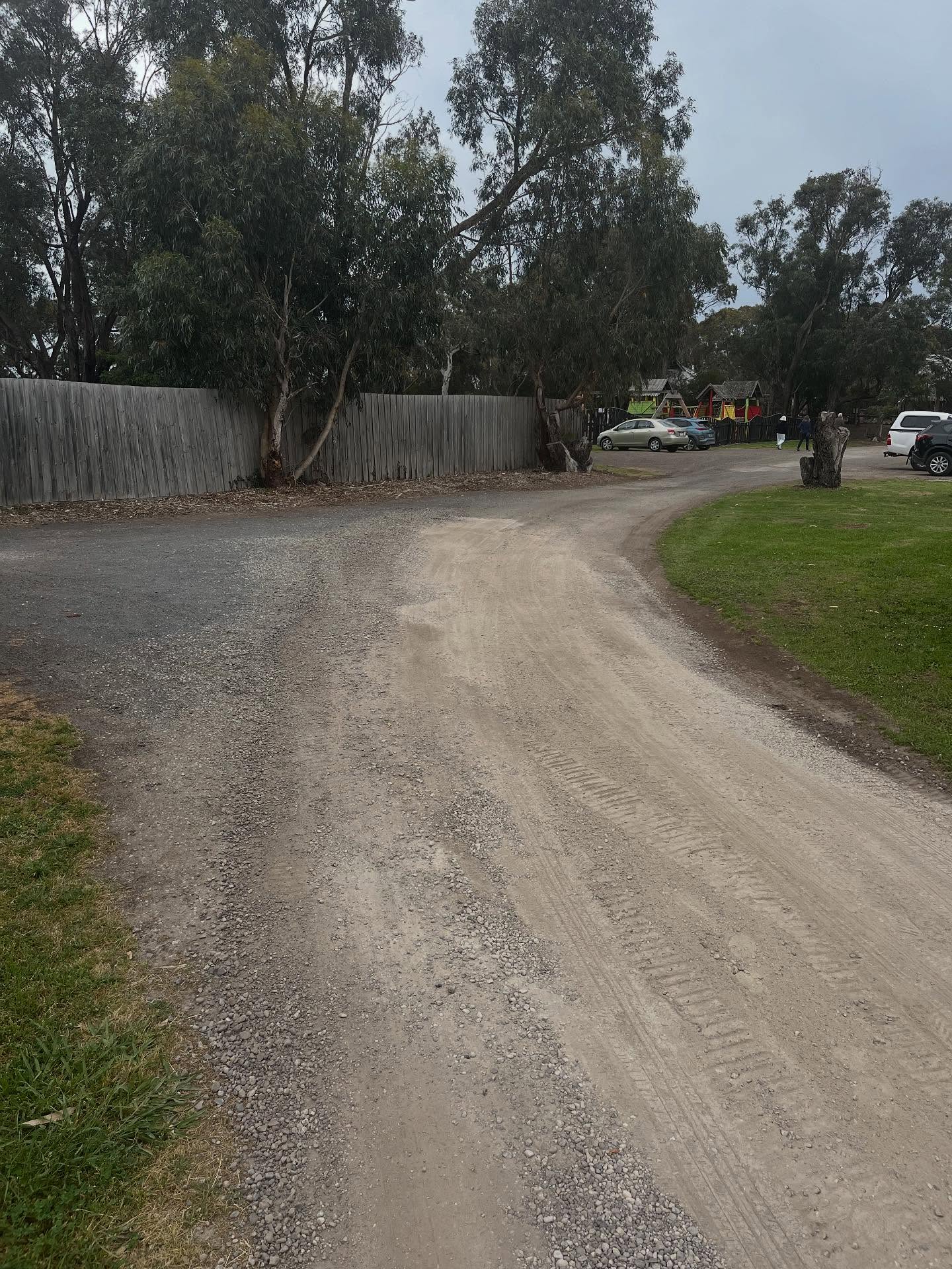 Gravel driveway construction