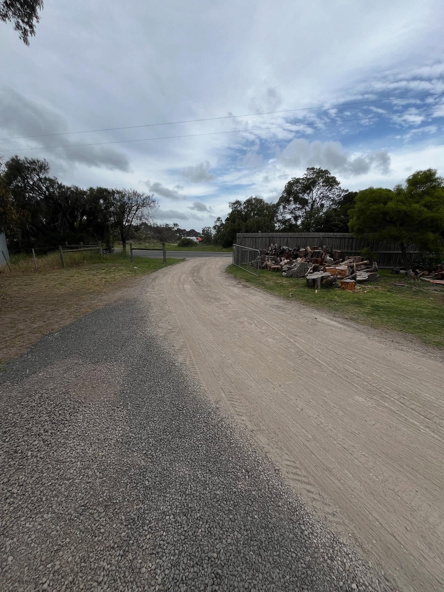 Gravel driveway construction